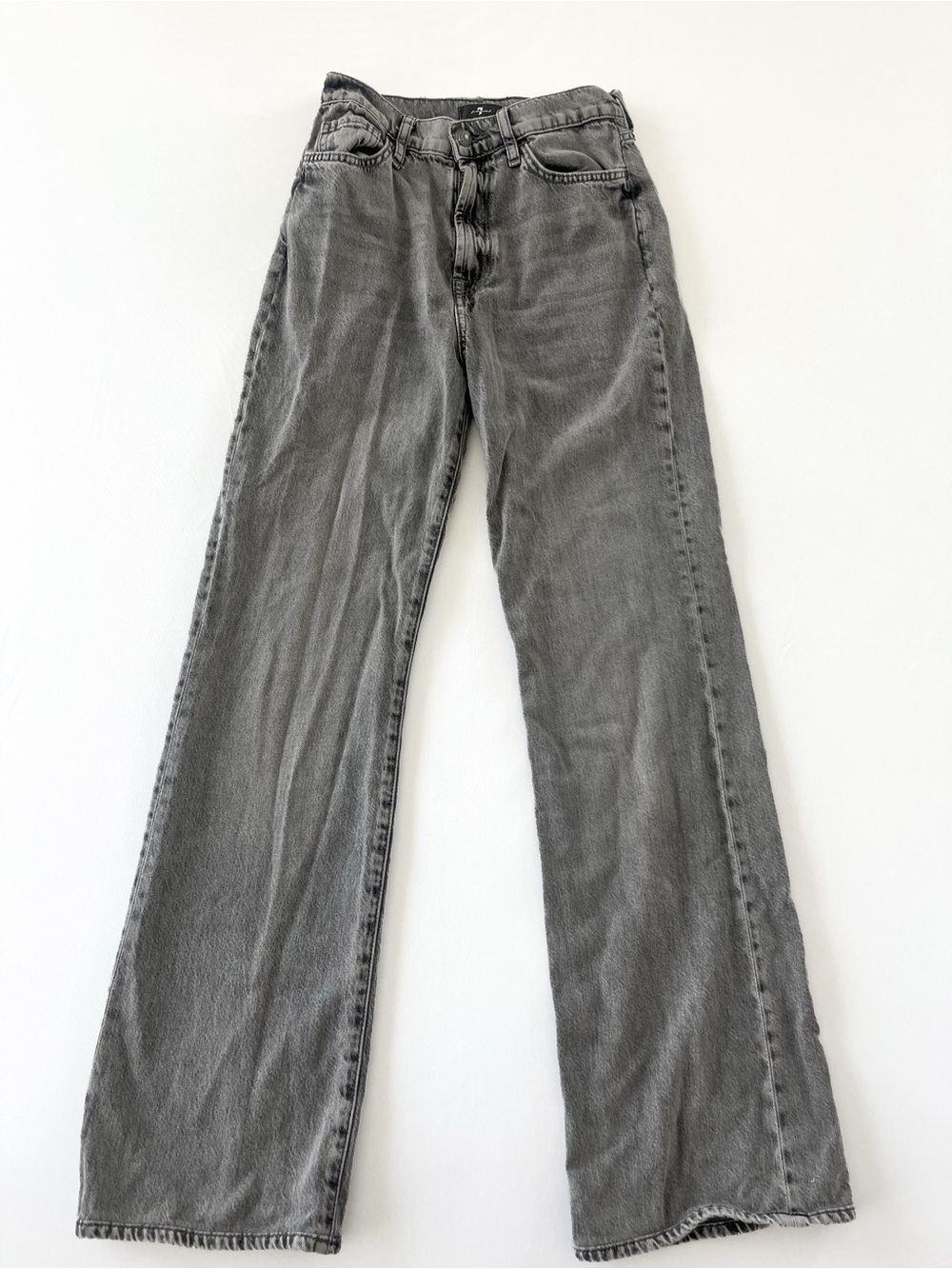 7 For All Mankind Easy Boot Jeans in Fern Grey | Size 27